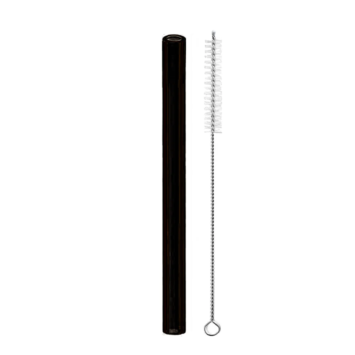 Eco-friendly Reusable Glass Wide Drinking Straws with Cleaning Brush for Smoothies, Milkshakes, and Bubble Tea