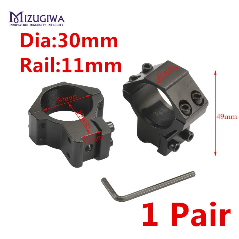 1 Pair MIZUGIWA Scope Mount Rings 25.4mm / 30mm Weaver 11mm / 20mm Picatinny Rail For Optics Sight Pistol Airsoft Accessories