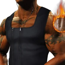 Новинка, Мужская Неопреновая майка, майка для похудения, на молнии, Спортивная, для тренировок, похудения, сауна, жилет для мужчин