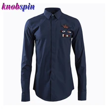 Новинка, брендовая мужская рубашка, однотонная, с длинными рукавами, Chemise homme, точная вышивка, деловые мужские тонкие рубашки, Размер 4XL, Camisas