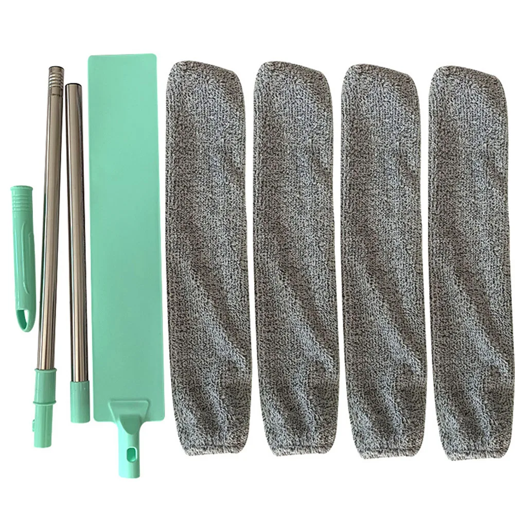 125cm 4 PCS Cloth Прикроватная щетка для пыли швабра с длинной ручкой многоразовая тряпка из микрофибры щетка для подметания может CSV - Цвет: 125cm 4 PCS Cloth