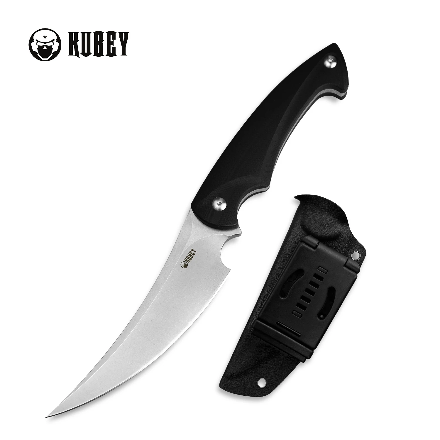 Kubey Scimitar KU231 Открытый нож с фиксированным лезвием D2 и ручкой G10 полный дизайн Тан