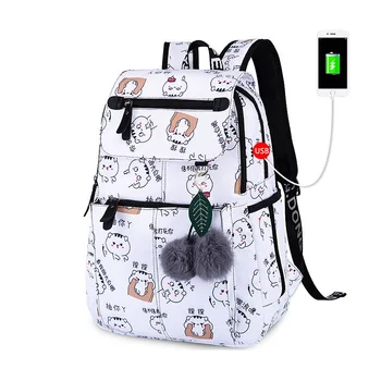 

school bags for girls female laptop backpack usb children backpacks cute cat school backpack for girls bag pack