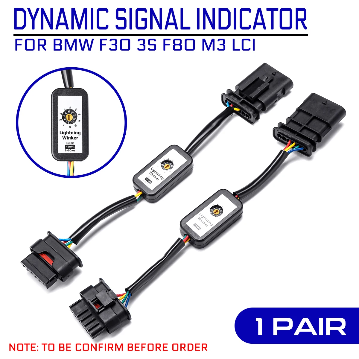 

1pair Dynamic Turn Signal Indicator LED Taillight Module Cable Wire Harness Left & Right Tail Light For BMW F30 3s F80 M3 LCI