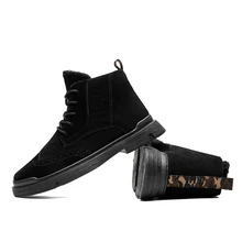 Популярные мужские ботинки в байкерском стиле; Повседневные Удобные зимние мужские ботинки на шнуровке; новая классическая Уличная обувь; мужские модные классические ботинки