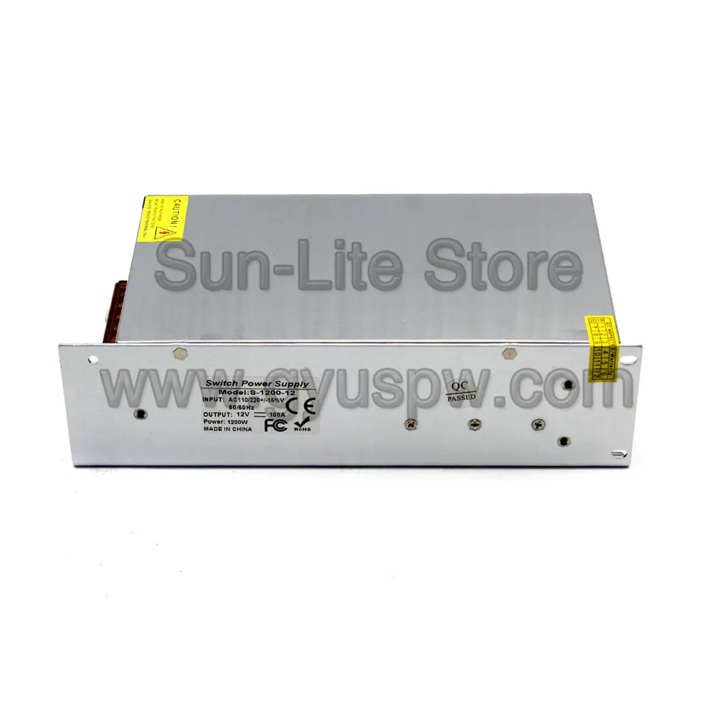 Мощный источник питания DC 12 В 100A 1200 Вт светодиодный трансформатор AC110V 220 В к DC12V адаптер питания для ленточных модулей освещения CCTV
