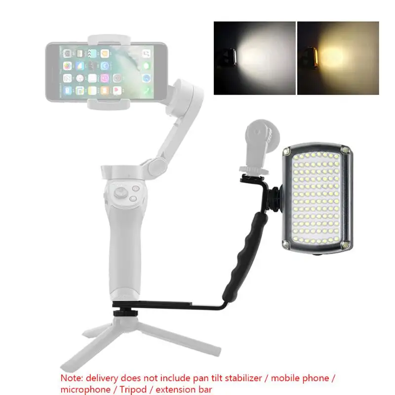 96LED Dimmable заполняющий светильник+ l-образный держатель ручки для DJI Osmo Mobile 3 2