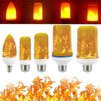 E27/E14/E12/E26 LED Dynamic Flame Lighting Effect Lights Creative Flickering Emulation Flame Bulbs Bar Livingroom Kitchen Decor 1