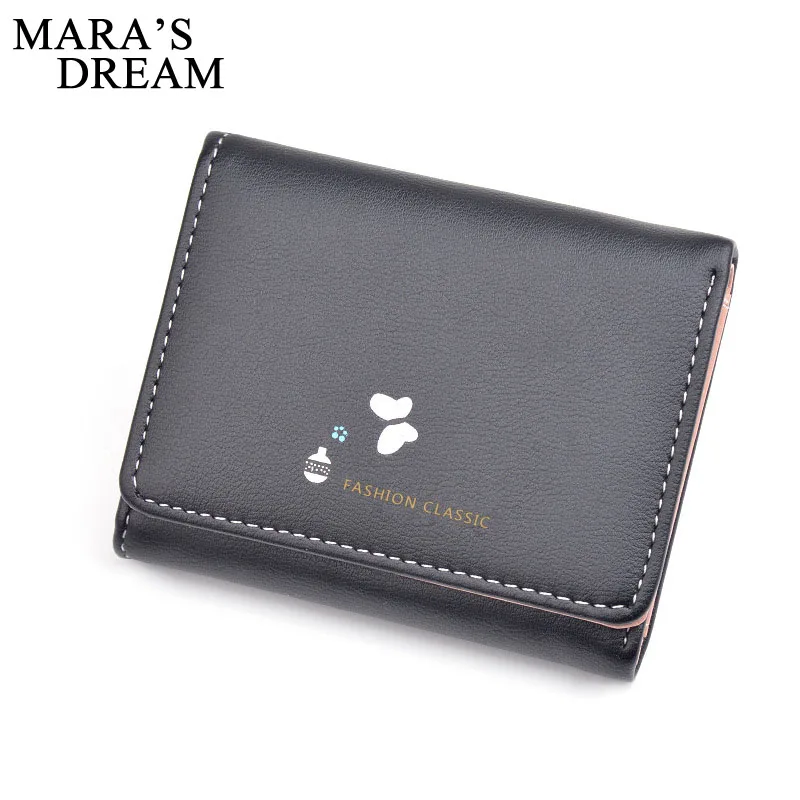 

Mara's Dream 2019 New Ladies Folding Short Mini Wallet Simple Fashion Envelope Buckle Soft Leather Wallet