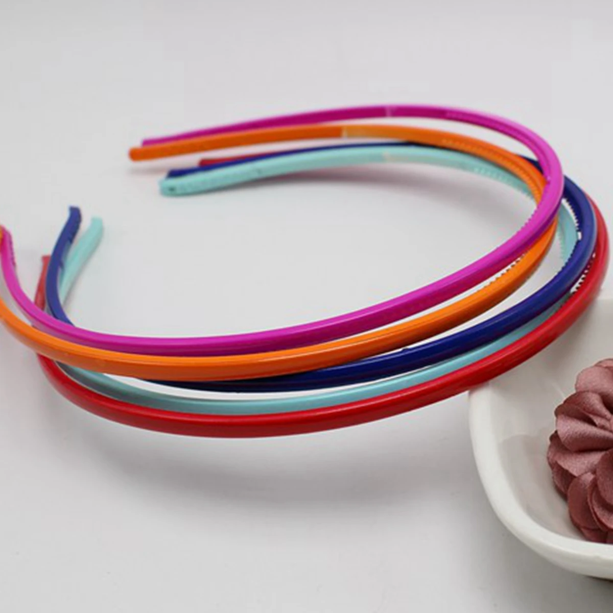 10 Mixed Bubblegum Color Plastic Narrow Thin Hair band Headband 4mm With Teeth hair accessory