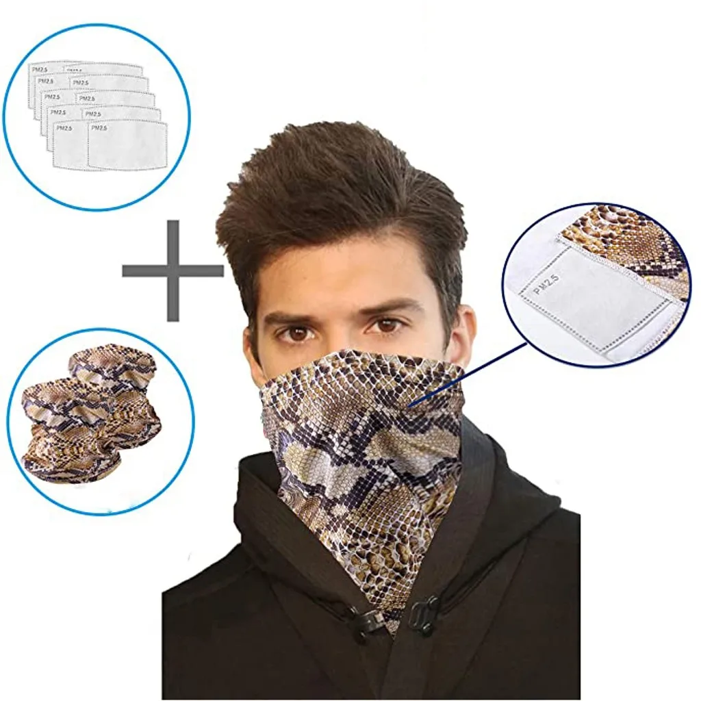 2Pcs women mask scarf Multi-purpose Unisex Outdoors Bandanas Neck Gaiter Safety FiltersAnti-Dust Mask