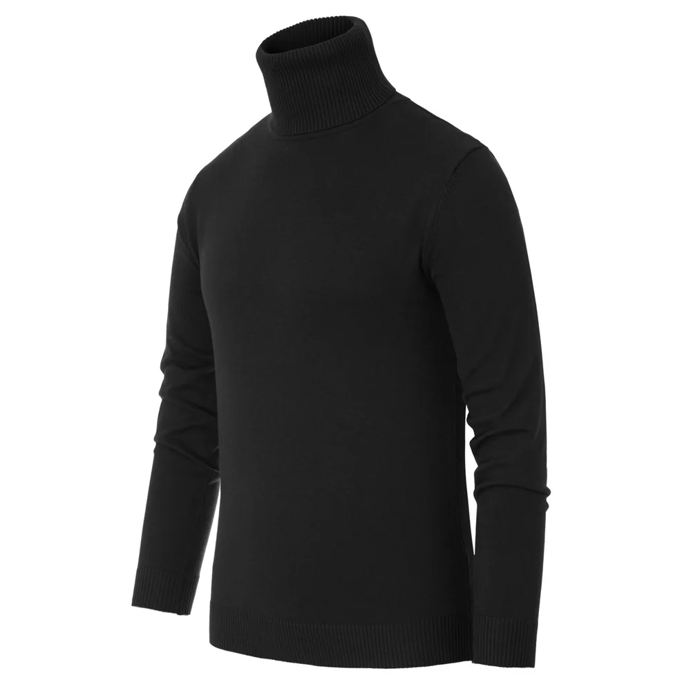 Для мужчин осенне-зимние свитер Slim Fit Классические однотонные ботинки с острым носком Цвет эластичный мягкий длинный рукав водолазка; свитер Термальность трикотажная одежда для детей