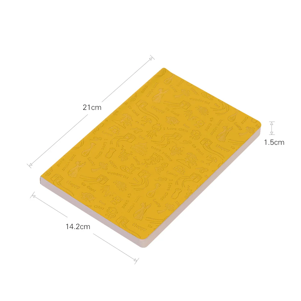 

Cute Pattern A5 Writing Notebook PU Leather Soft Cover Ruled Paper Portable Daily Notepad Gift for Students (Color Random)