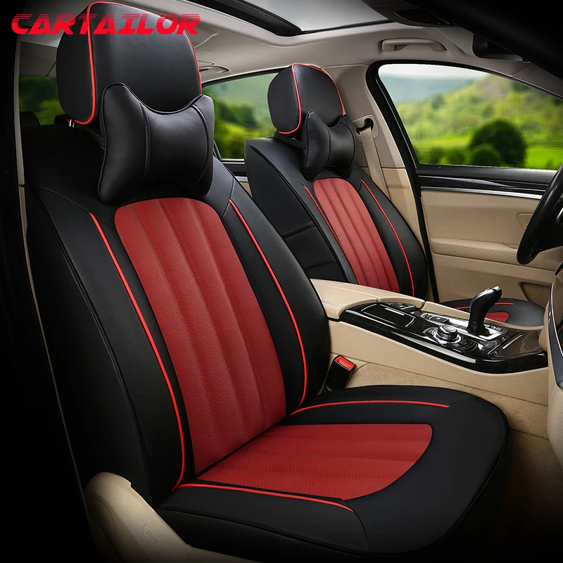 Cartailor Car Seat Cover Cowhide & Artificial Leather Styling For Kia