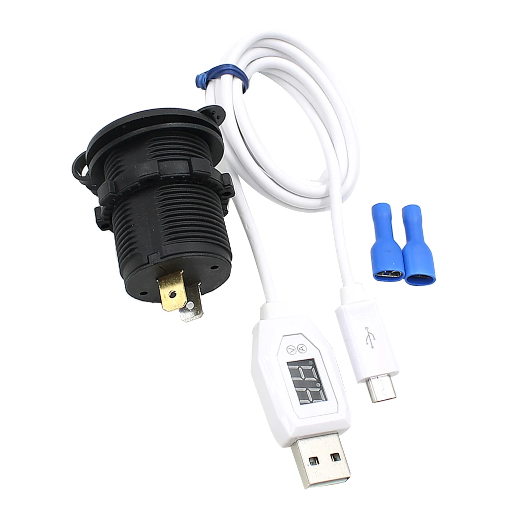 Мотоцикл Водонепроницаемый прикуриватель с USB зарядным устройством для телефона светодиодный вольтметр