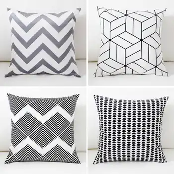 

Trendy Geometric Patterns Pillow Case Cotton Linen Pillowcase for Home Office Sofa Decor Textile Throw Printed Pillow Cover