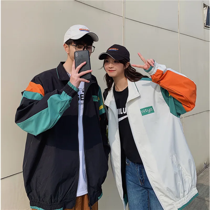 

Spring Autumn Rack Jacket Men's Fashion Print Contrast Casual Jackets Mens Streetwear Wild Loose Hip Hop Bomber Jacket Men S-2XL