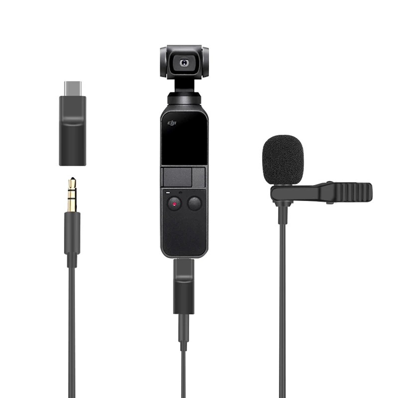 3.5mm Adapter for DJI Osmo Pocket Mini Lavalier Clip Microphone Mic Audio Adapter for Osmo Action Camera Extension Accessories