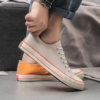 

Summer Autumn Breathable Canvas Shoes Men Fashion Mixed Colors Casual Shoes Youth Easy Matching Vulcanized Shoes Sneakers Male