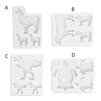 

Alpaca Family Animal KeychainTortoise Cow Dinosaur Resin Silicone Mold Art Craft