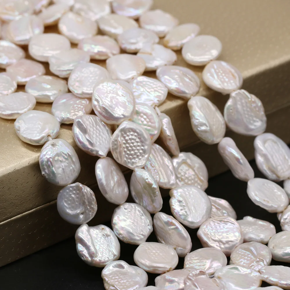 Natural Freshwater Pearl Beaded Baroque Button Loose Beads For Jewelry Making DIY Necklace Bracelet Earrings Accessory