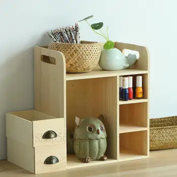 

Creative Desktop Office Drawer Receiving Box Solid Wood Bedroom Miscellaneous Shelf Office Desk Cleaning Box