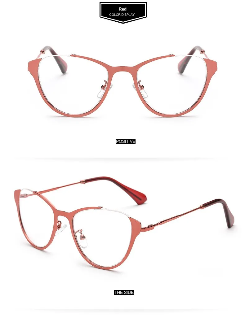 Роскошные женские очки для глаз кошки рамка ретро мужские Оптические очки оправа очки компьютерные очки прозрачные металлические очки