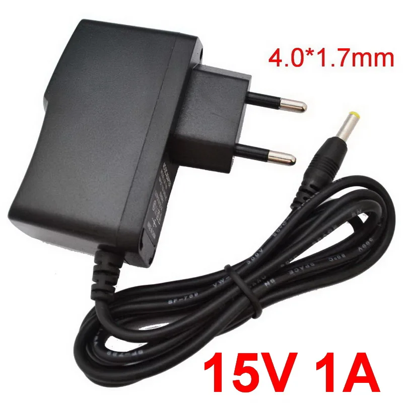 100 шт. 15V1A AC 100 V-240 V адаптер преобразователя DC 15V 1A 1000mA источник питания ЕС штекер DC 4,0 мм x 1,7 мм