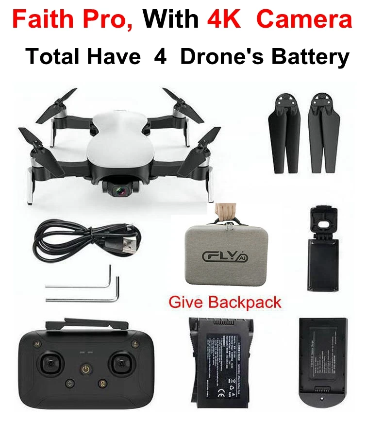 BestPrice CFLY Faith gps RC складной Дрон Квадрокоптер вертолет бесщеточный мотор с 5G 4K Wifi Fpv HD камера f11 pro - Цвет: faith pro 4K 4b bag