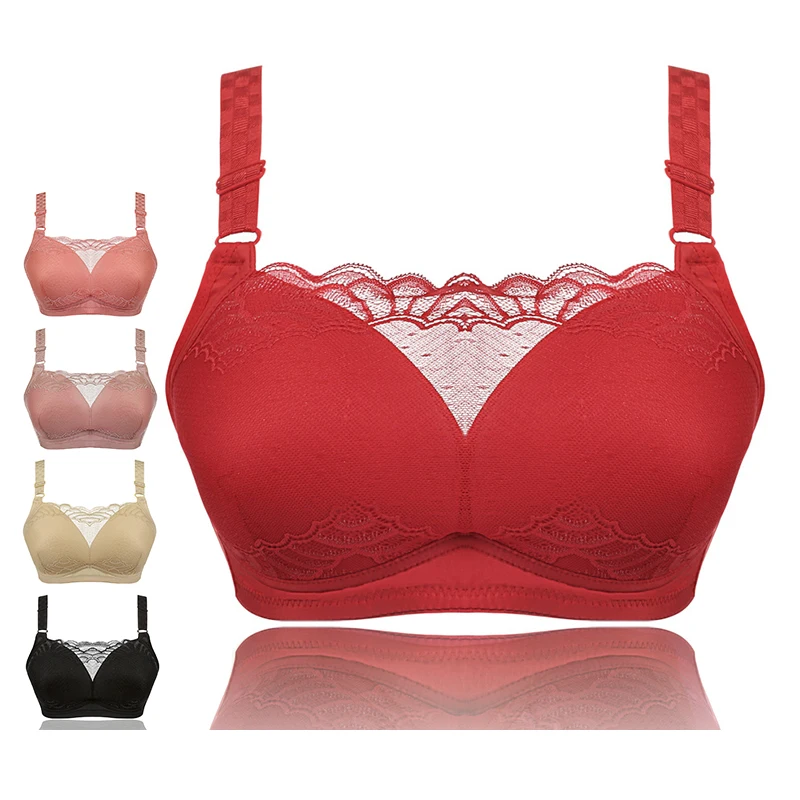  Wire Free Bras for Plus Size Women Full Coverage Comfortable Bra Heighten Side Back Brassiere Unlin