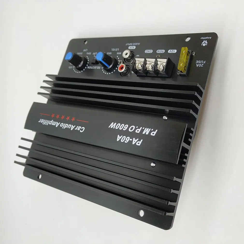 12V подойдет как для повседневной носки, так 600 Вт высокой мощности Мощность усилитель звука для автомобиля PA-60A модные волочения проволоки Мощность Фул бас усилитель сабвуфера с 20A предохранитель