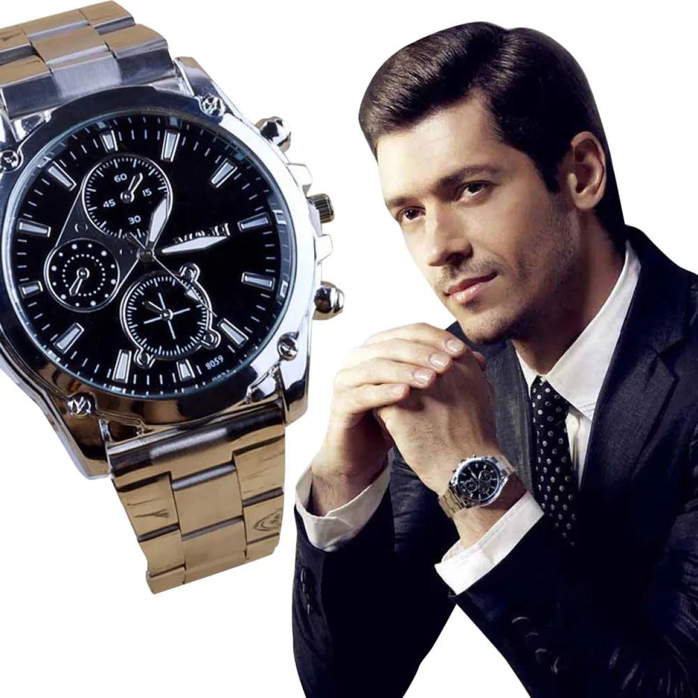 Деловые мужские часы из нержавеющей стали спортивные кварцевые часы лучший бренд Роскошные модные повседневные наручные часы