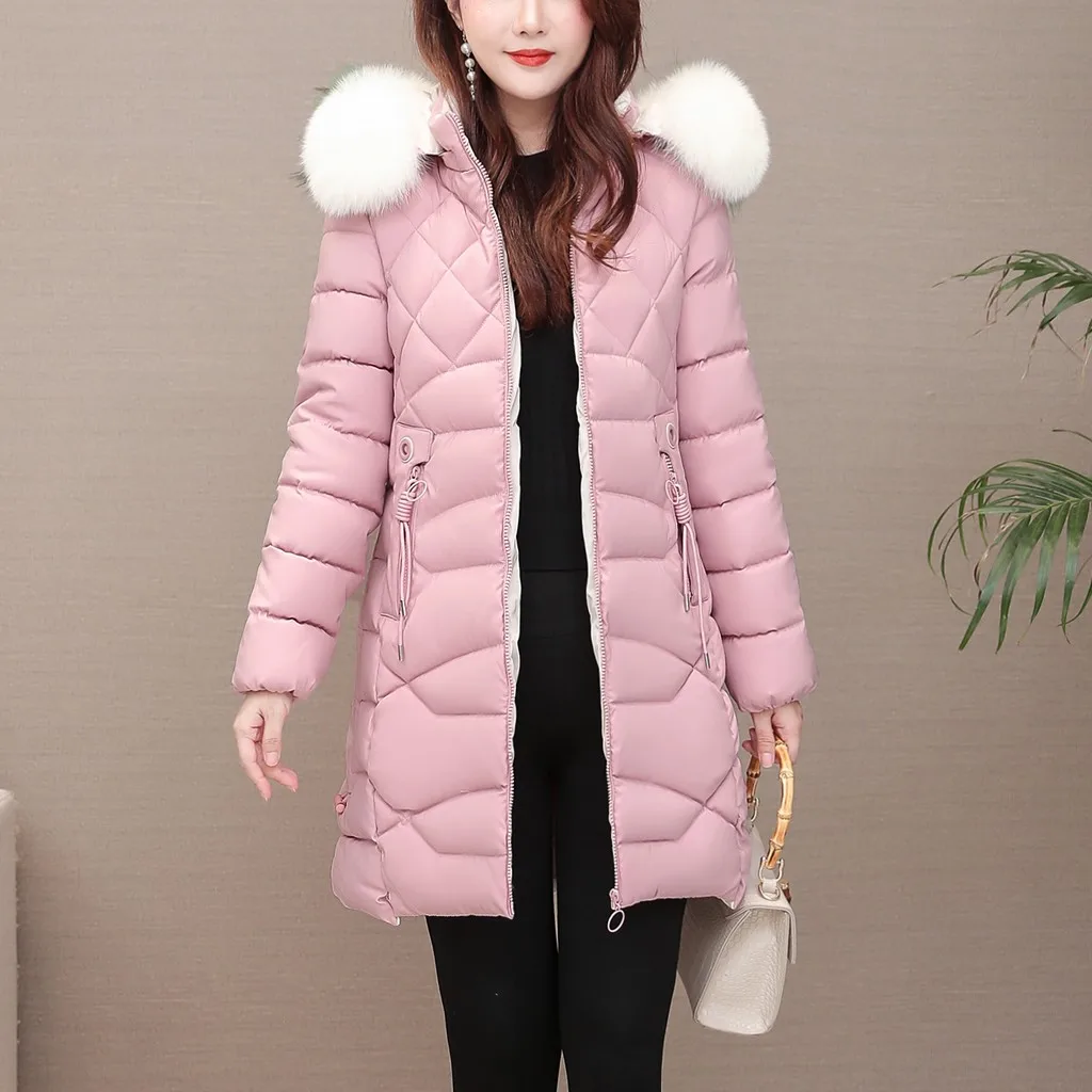 

2019 Winter Down Coat Jacket Women Hooded Thick Warm Loose Jacket Female Long Sleeve Coat Outwear Overcoat women jackets #910