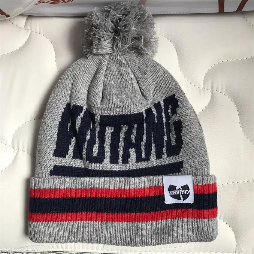 WU TANG Beanie, теплые зимние шапки для мужчин и женщин, шапка с помпоном, аксессуары для девушек, вязаные шапки с помпоном Beenie, шапки с помпоном и черепом