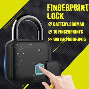 

FLL3 USB Rechargeable Smart Lock Keyless Fingerprint Lock IP65 Waterproof Anti-Theft Security Padlock Door Luggage Case Lock