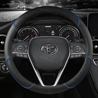 Car Steering Wheel Cover Leather 38cm For Toyota Corolla Fortuner Sequoia Auris Avensis YARIS Vios Celica 86 Rav4 4Runner C-HR 4