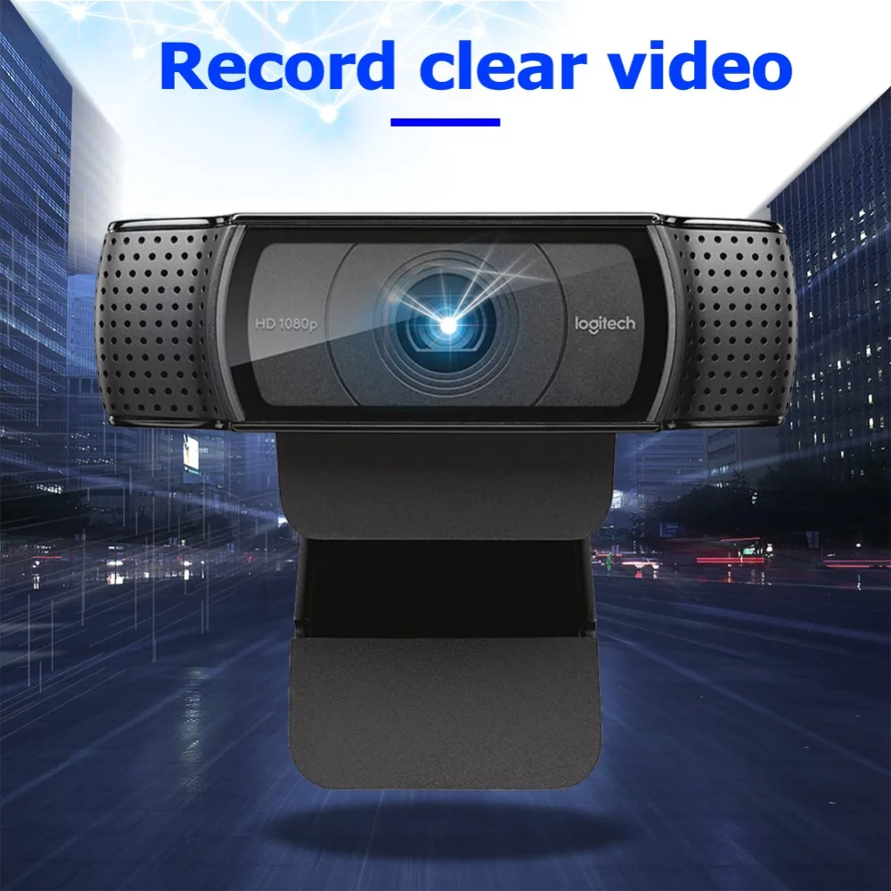 Logitech C920 Full HD 1080P камера видео чат запись usb Камера камера с автофокусировкой w/микрофон для компьютера Windows