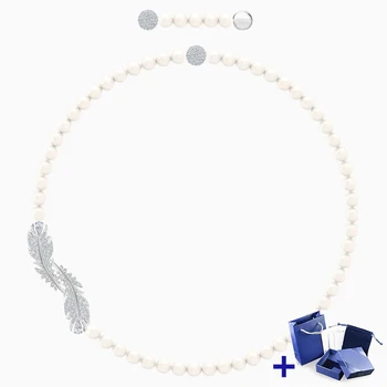 

High Quality Original SWA Necklace with Original Logo NICE Feather NECKLACE, Women Jewelry Wedding Party Jewelry Free Shipping