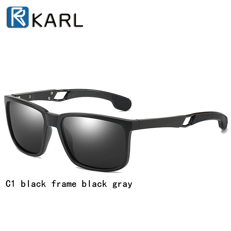 C1 gray sunglasses Ретро солнцезащитные очки мужские Поляризованные Квадратные Солнцезащитные очки мужские солнцезащитные очки для вождения ультралегкие TR90 брендовые дизайнерские очки аксессуары UV400 - Цвет линз: C1 gray sunglasses