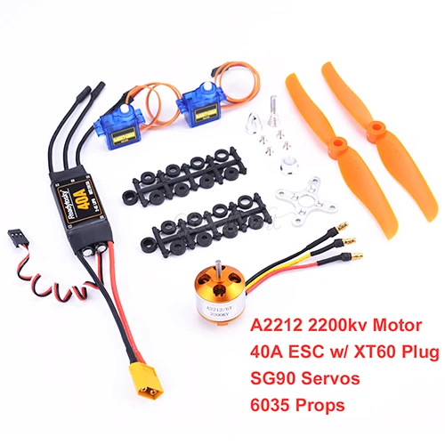 A2212 2212 2200kv Brushless Motor 40A ESC SG90 9G Micro Servo 6035 Propeller for RC Fixed-Wing Plane Helicopter