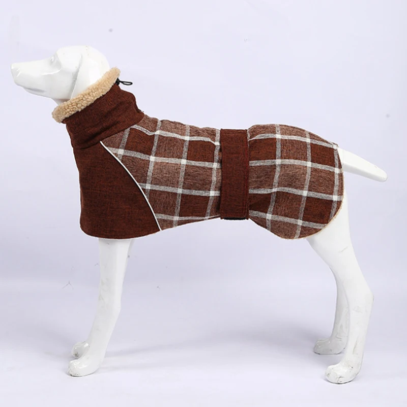 Dog Clothes Winter Thick Warm Jacket for Small Large Dogs Reflective Windproof Pet Clothing Checked Strom Snow Coat 3XL | Дом и сад