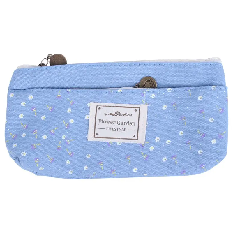 

4x Flower Floral Canvas Cosmetic Pen Pencil Stationery Pouch Bag Case( Pastoral)