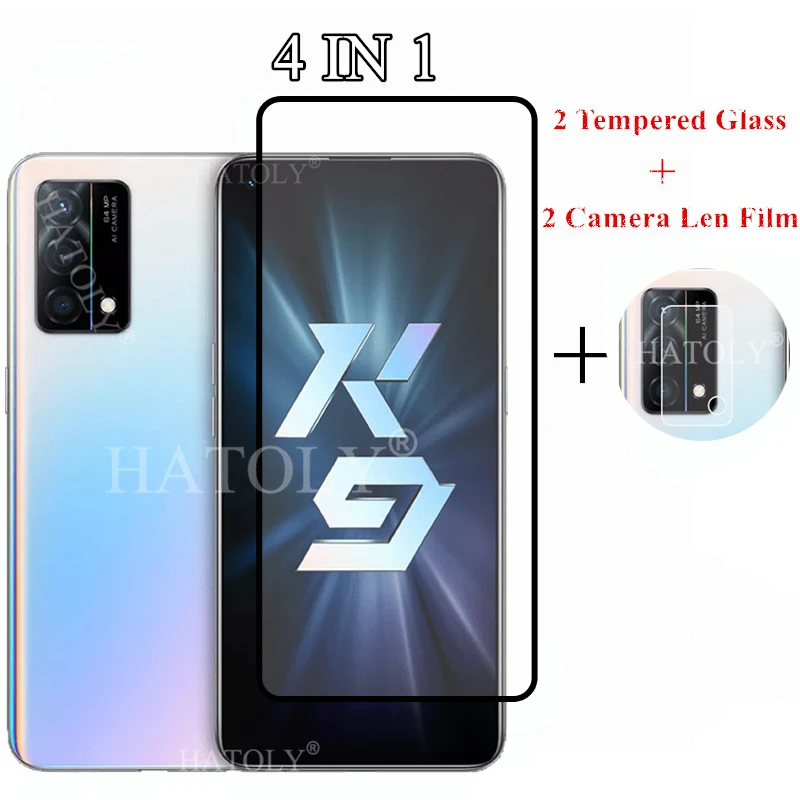 Full Glue Tempered Glass For Oppo K9 Screen Protector Camera Lens Film For Oppo K9 K 9 Glass For Oppo K9 A72 A73 A53 A93 A74 5G for glass oppo a54 a74 5g full cover tempered glass for oppo a53 a93 a72 a94 screen protector camera lens glass for oppo a54 5g