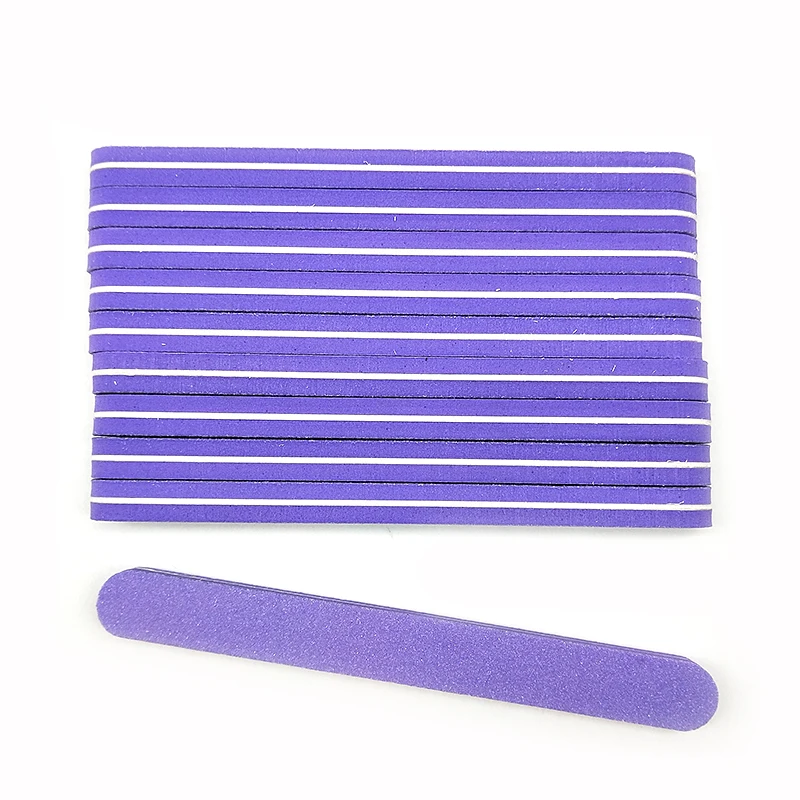 10pcs/lot Professional Nail File 100/180 Grit Nail Buffer Sanding Sponge Purple Nail Files For UV Gel Manicure Pedicure Tools
