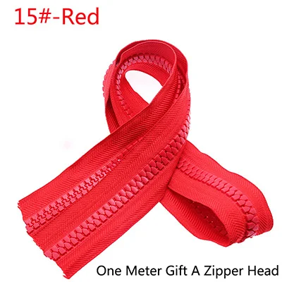 Red-No15 Meetee 2/5 метров 15#/20# большая полимерная кодовая молния для пуховика палатки наружные Швейные аксессуары DIY Одежда на молнии ремесло ZA029 - Цвет: Red-No15