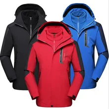 Три-в-одном на открытом воздухе ветрозащитные теплые мужские и женские толстые ветрозащитный съемный на открытом воздухе три-доказательство одежда, waterpr