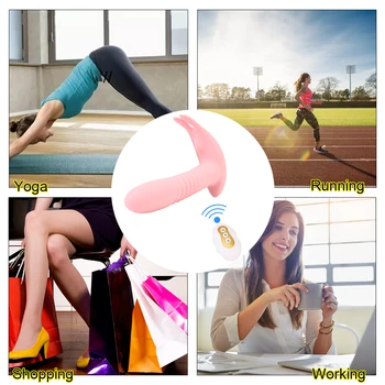 Telescopic  Vibrator G-spot Vagina Massage Rotation Beads Heating Wearable Dildo Vibrator Sex Toys for Women 5