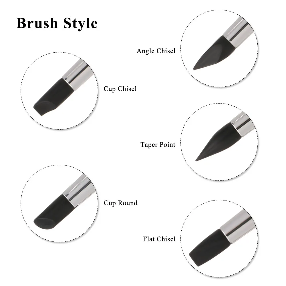 5pcs Nail Art Carving Pen Sculpture makeup Brushes Silicone Head Nail Pen Set Marble Pattern make up Tools DIY Manicure Tool