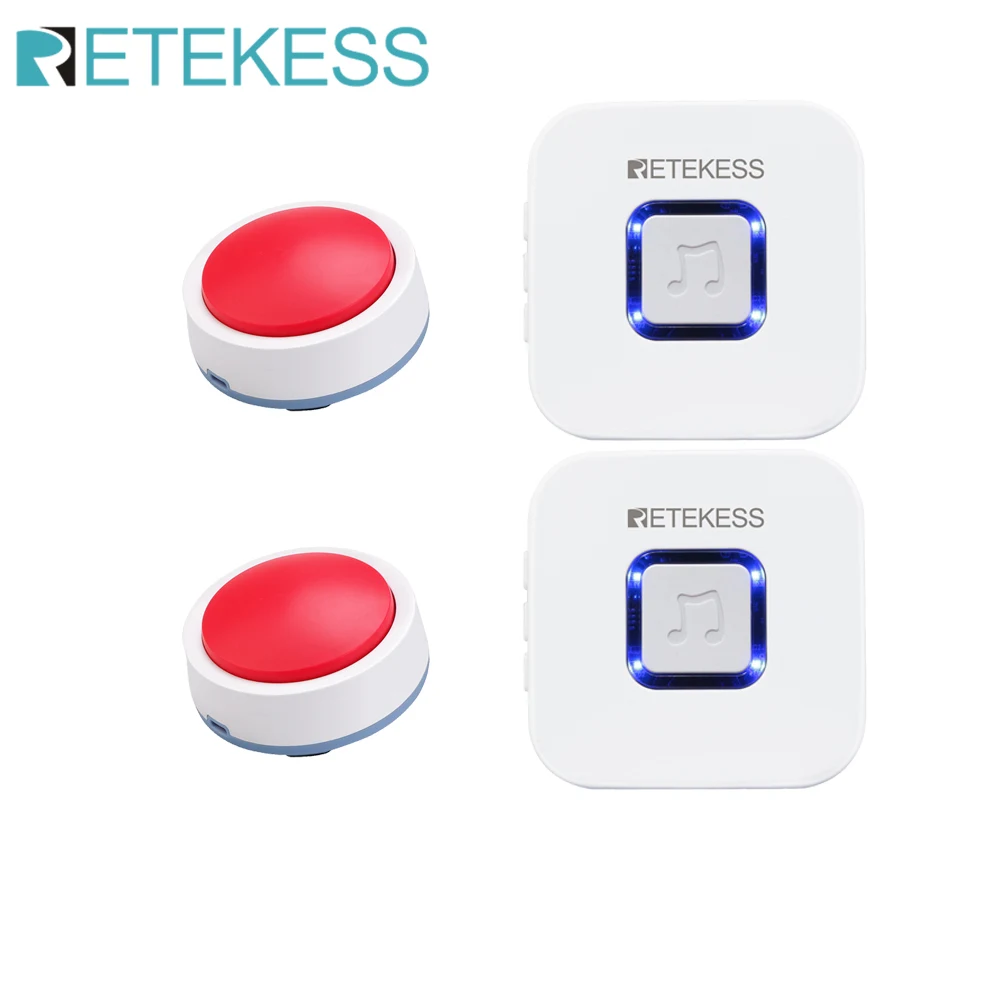 Retekess TH003 Wireless Caregiver Pager Nurse Calling Alert Patient Help System for Home Elderly Clinic Nursing Home Hospital