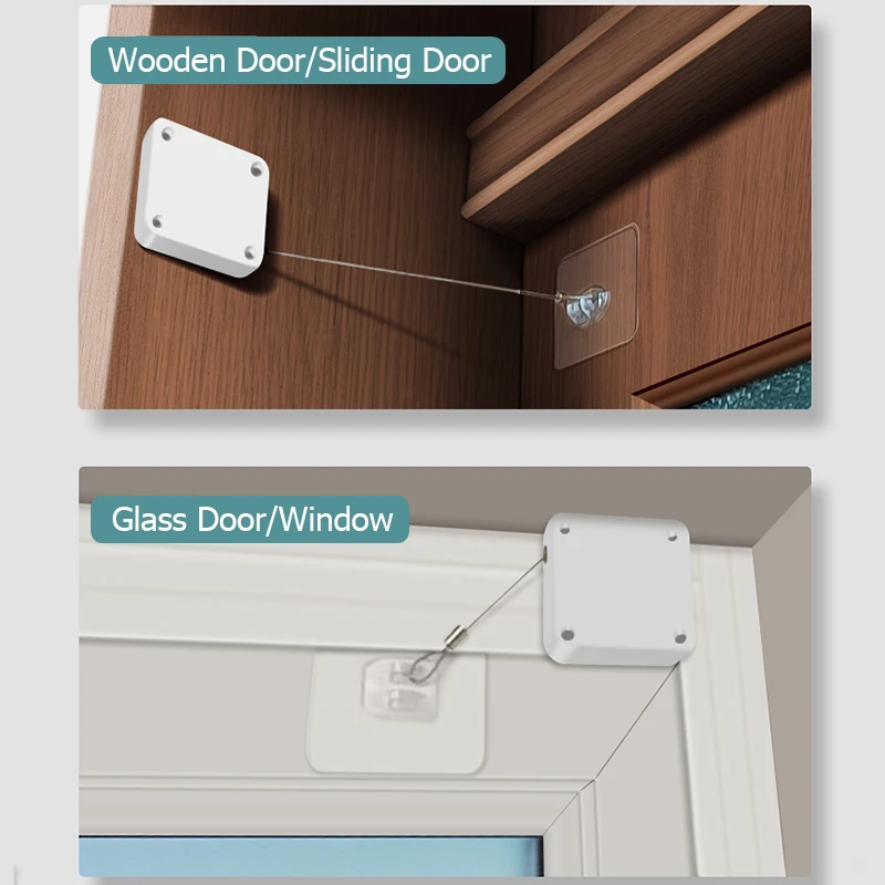 KAK 2 to 10 Packs Automatic Door Closer Nail-Free 500g to 1000g Tension Sliding Door Windows Glass Close Device Hardware